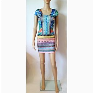 Fire Los Angeles Multi Pattern Dress